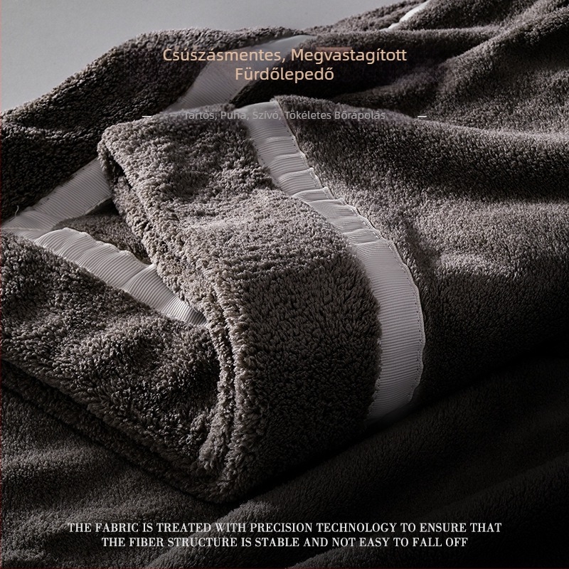 7A antibakteriális korall fleece fürdőlepedő, 500 g felett, 32 szálas fonal, egyszerű szövés