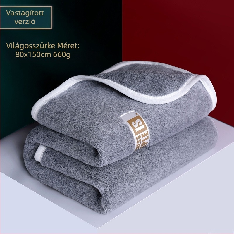 Nagy fürdőlepedő, vastag, rendkívül nedvszívó, alacsony szálhullás, korall plüss, 500 g felett, 150D, vágott velúr befejezés