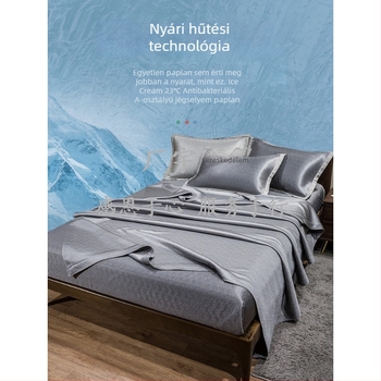 Jégselyem Ice Silk bambuszrost hűsítő takaró nyárra – vékony, könnyű pléd, 150x200-220 cm, fehér