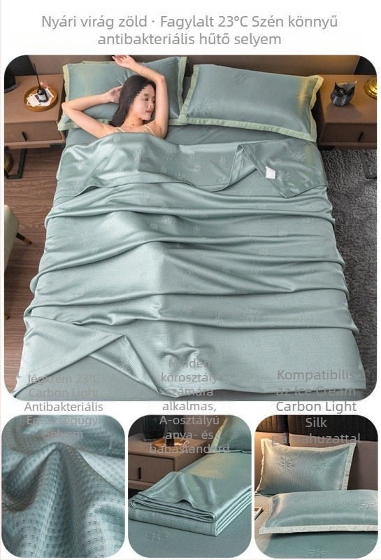 Jégselyem Ice Silk bambuszrost hűsítő takaró nyárra – vékony, könnyű pléd, 150x200-220 cm, fehér