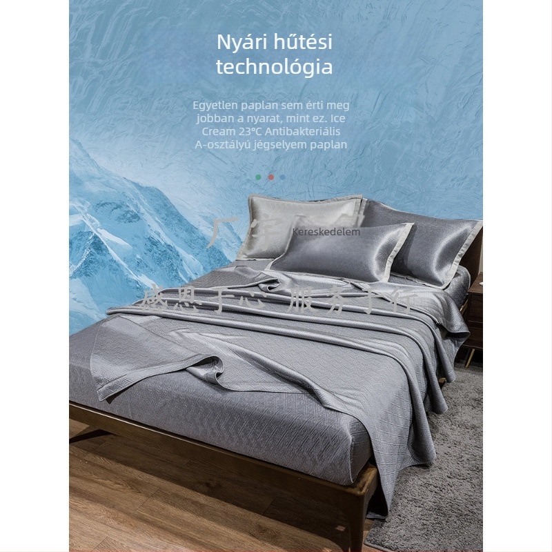 Jégselyem Ice Silk bambuszrost hűsítő takaró nyárra – vékony, könnyű pléd, 150x200-220 cm, fehér