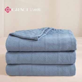 Pamut törölköző pléd nyárra, kód Gyr02, 1000–1499 g, egész évben, Ins stílus