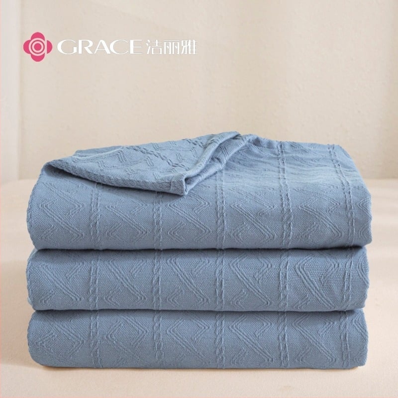 Pamut törölköző pléd nyárra, kód Gyr02, 1000–1499 g, egész évben, Ins stílus