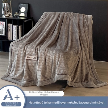 Vastag korall fleece takaró téli–őszi időszakra, univerzális használat az ágyon, kanapén és irodában