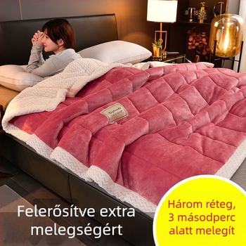 Háromrétegű, vastag téli flanel-poliészter törölközőtakaró