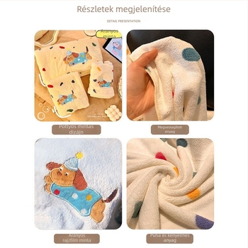 Háromdarabos korall fleece készlet: fürdőtörölköző, sapka a hajszárításhoz és nedvszívó törölköző