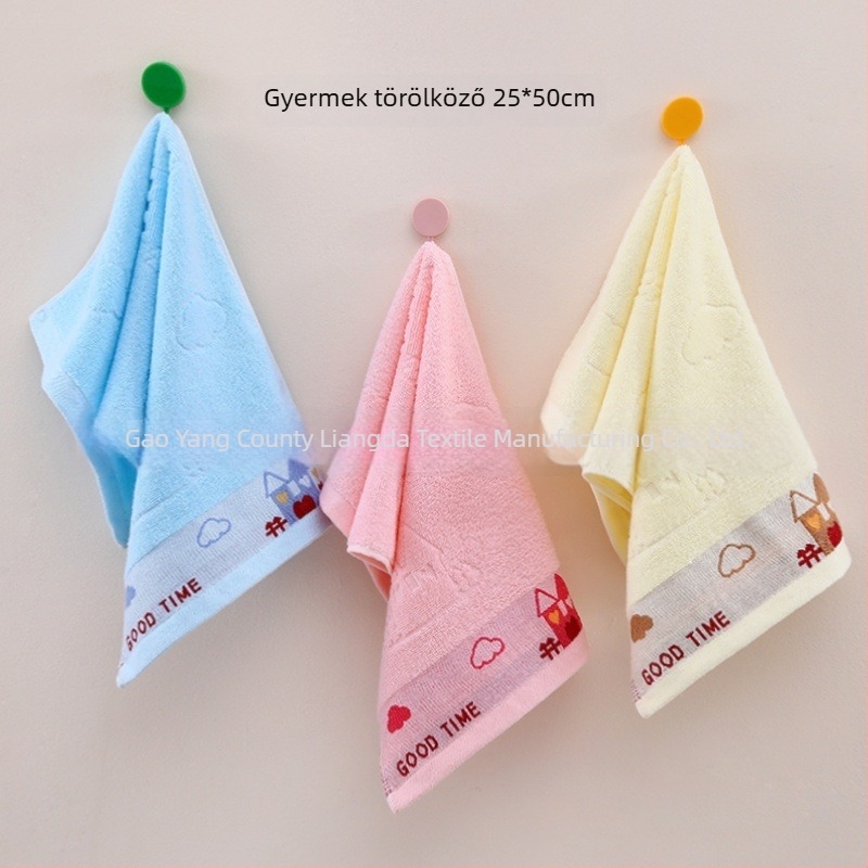 Gyerekek számára tervezett pamut törölköző jacquard szövésű, 60 g, testreszabás elérhető, egyedi megrendelések támogatva