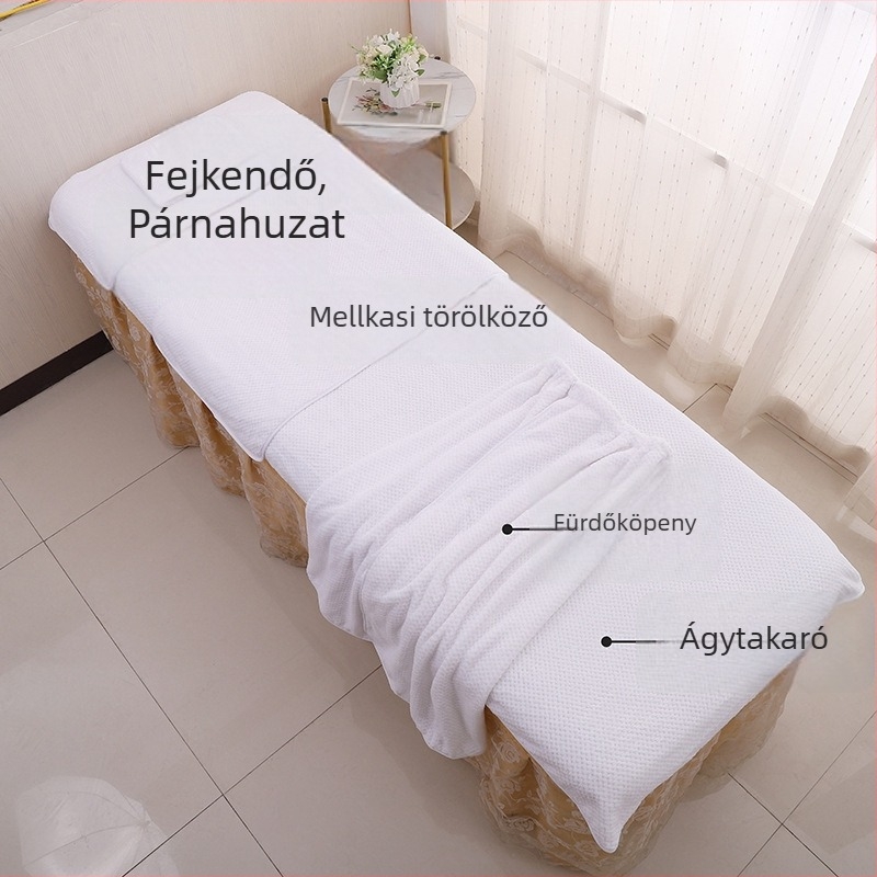 Három darab korall bársony törölközőkészlet, ananász mintás perforált kialakítással, nedvszívó és vastag a bőrápoláshoz
