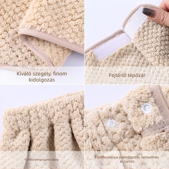 Szalonminőségű ananászmintázatú korall plüss törölköző fejkendővel bőrápolásra és testápolásra, logó testreszabható