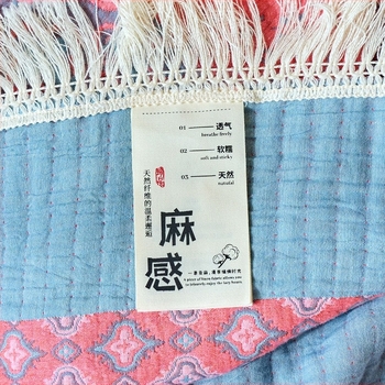 Wan Yanshu pamut jacquard törölköző takaró, háromrétegű fonat, minden évszakban, növény- és virágmintás, 300–499 g, retro stílus, testreszabható