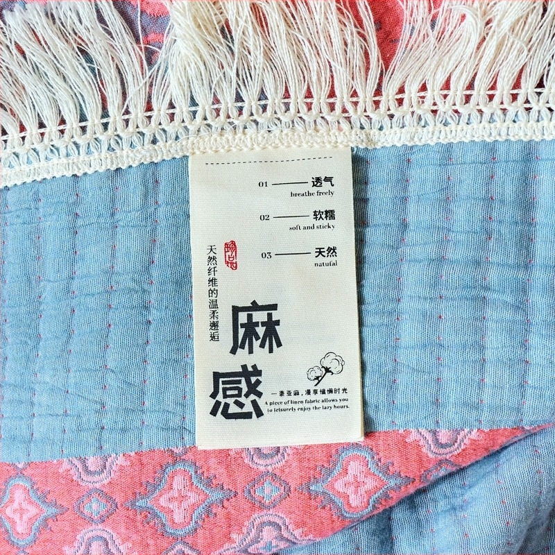 Wan Yanshu pamut jacquard törölköző takaró, háromrétegű fonat, minden évszakban, növény- és virágmintás, 300–499 g, retro stílus, testreszabható