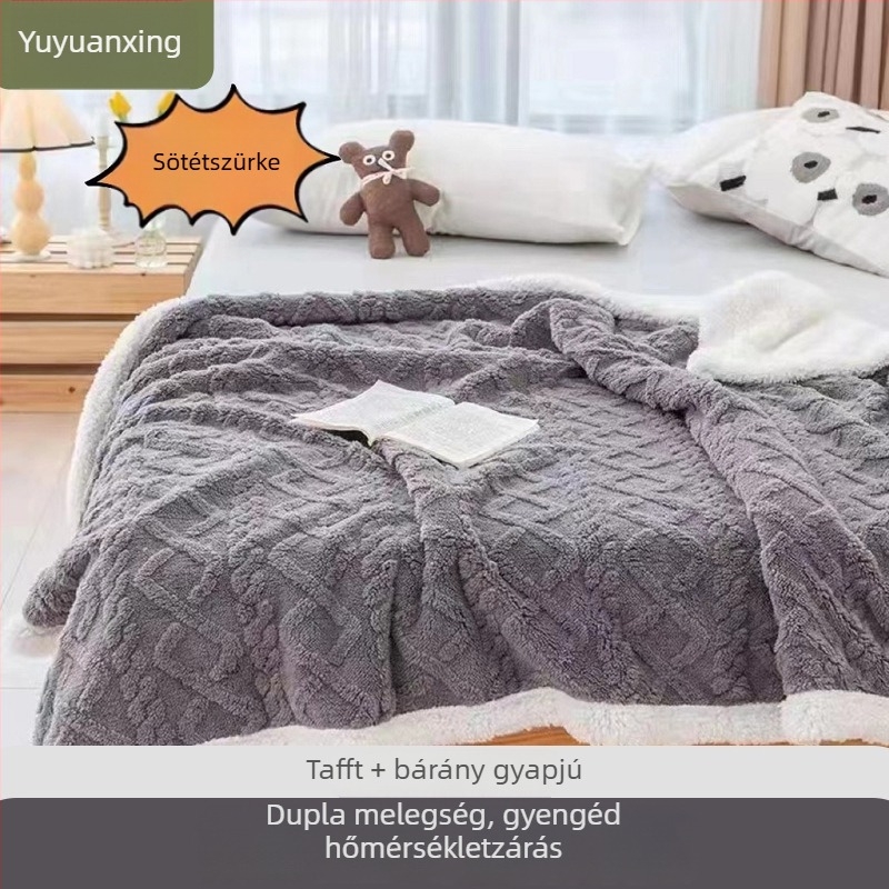 Poliészter rostból készült törölköző típusú pléd, 300–500 g, egyszerű minta, testreszabható