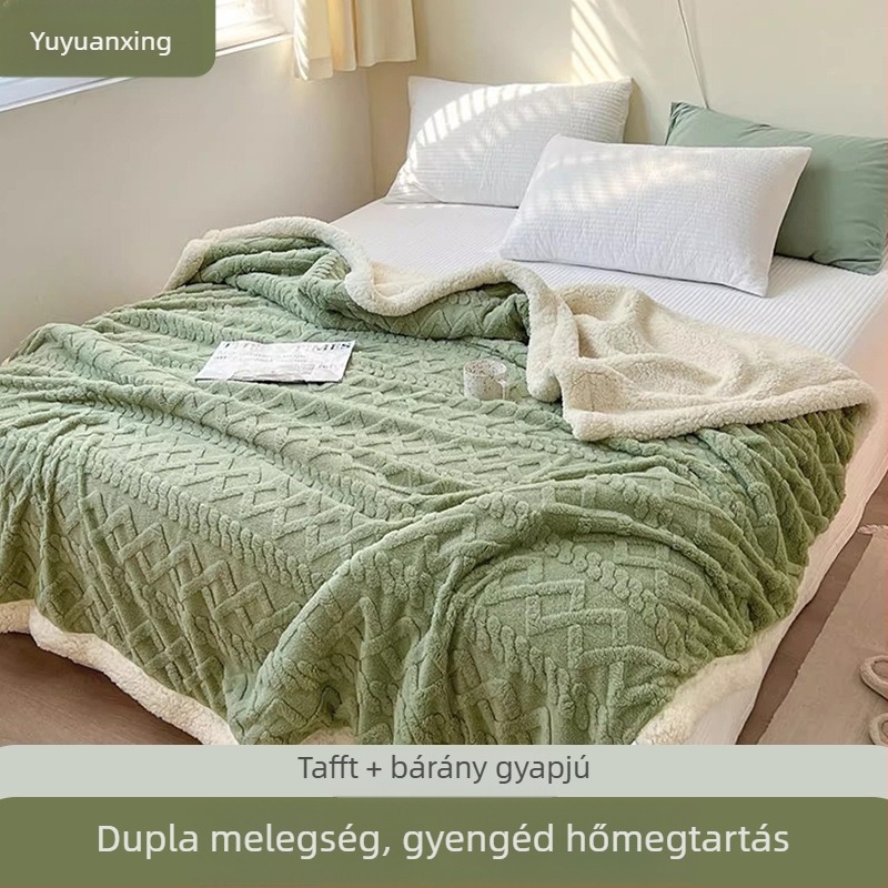 Poliészter rostból készült törölköző típusú pléd, 300–500 g, egyszerű minta, testreszabható