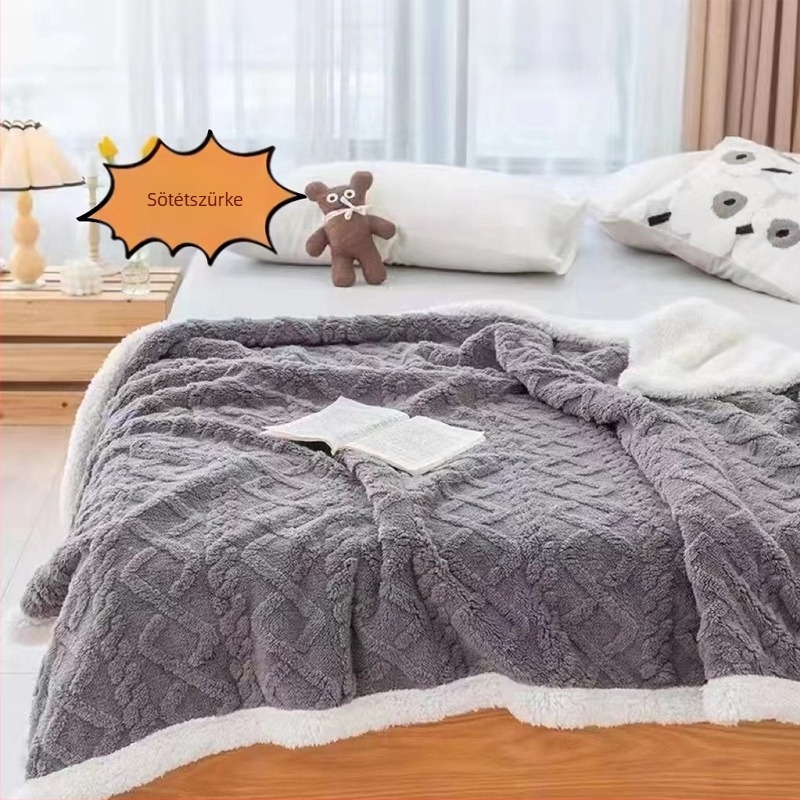 Poliészter rostból készült törölköző típusú pléd, 300–500 g, egyszerű minta, testreszabható