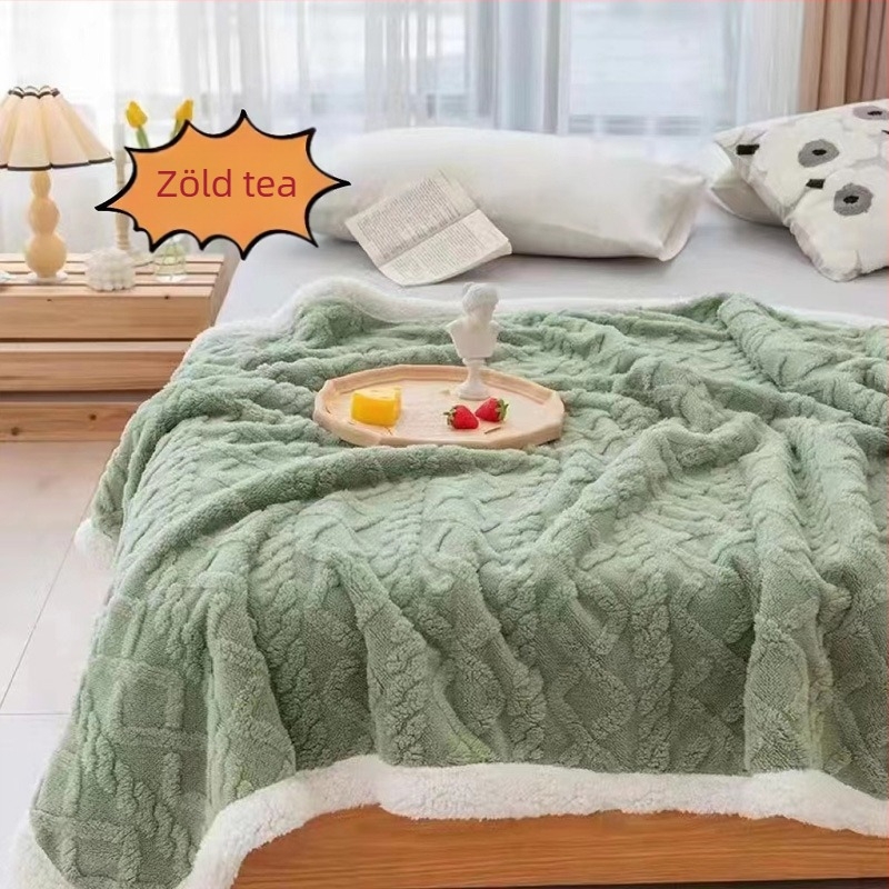 Poliészter rostból készült törölköző típusú pléd, 300–500 g, egyszerű minta, testreszabható