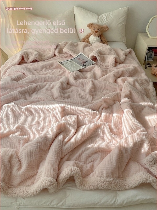 Téli sűrített nyuszis plüss pléd, jacquard, egyszínű, irodai szundikáláshoz, kollégiumban és kanapén