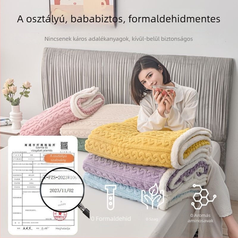 Korall fleece pléd, 180 x 200–220 cm, egyszínű, kanapéra és ágyra