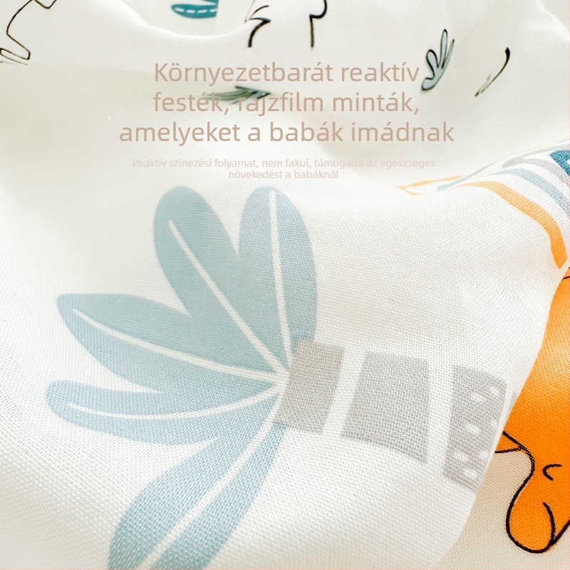 100% pamut baba takaró, 200–300 g; újszülötteknek és 12 éves korig gyermekeknek; egész éves használat; testreszabható feldolgozás