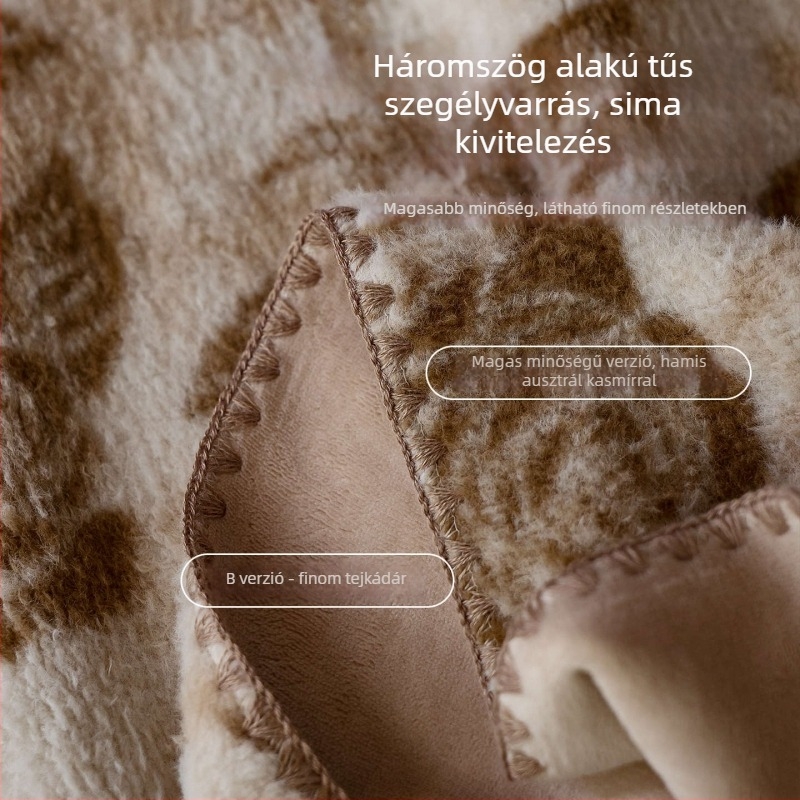 Téli kasmírszerű pléd irodai szünetekhez, vastag kanapé takaró korall színű velúrból, plüss kendő