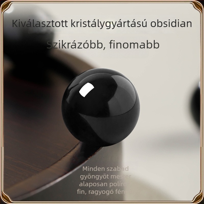 Obszidián karkötő, kézzel készített gyöngyök, uniszex, gömb alak, új kínai stílus