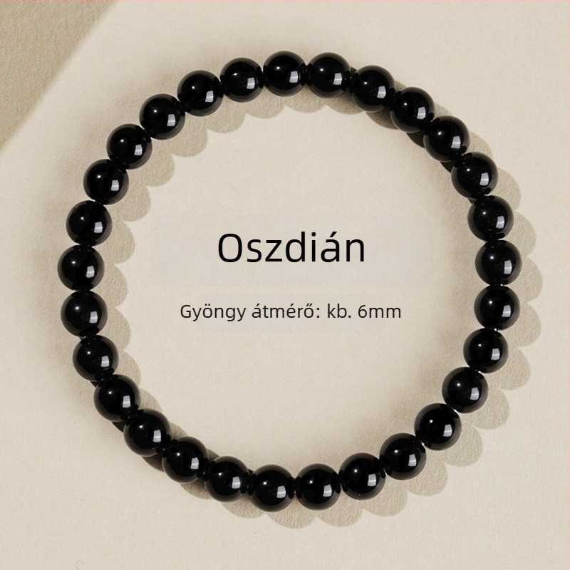 Obszidián karkötő, kézzel készített gyöngyök, uniszex, gömb alak, új kínai stílus