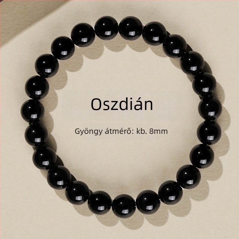 Obszidián karkötő, kézzel készített gyöngyök, uniszex, gömb alak, új kínai stílus