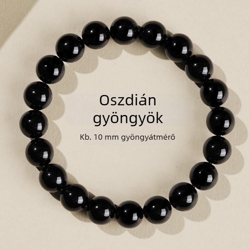 Obszidián karkötő, kézzel készített gyöngyök, uniszex, gömb alak, új kínai stílus