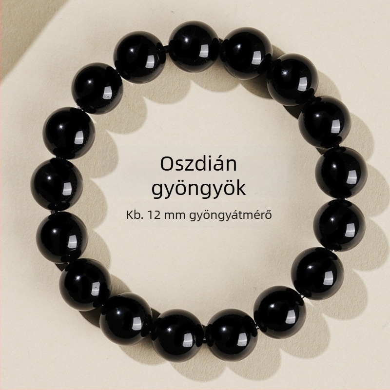 Obszidián karkötő, kézzel készített gyöngyök, uniszex, gömb alak, új kínai stílus