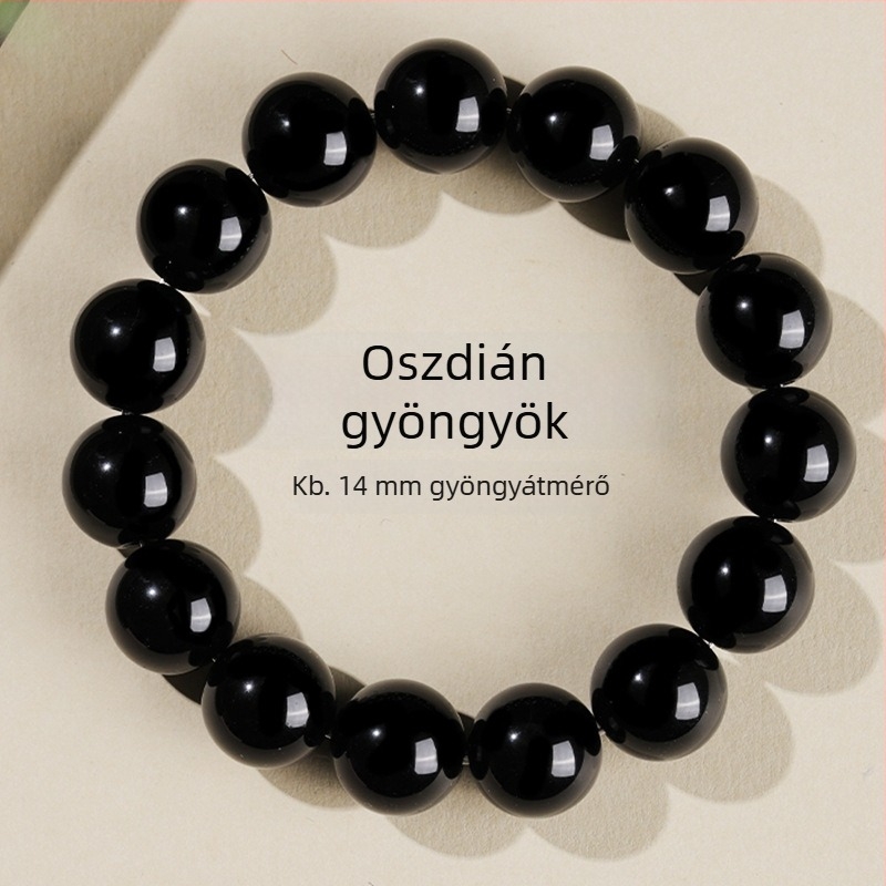 Obszidián karkötő, kézzel készített gyöngyök, uniszex, gömb alak, új kínai stílus