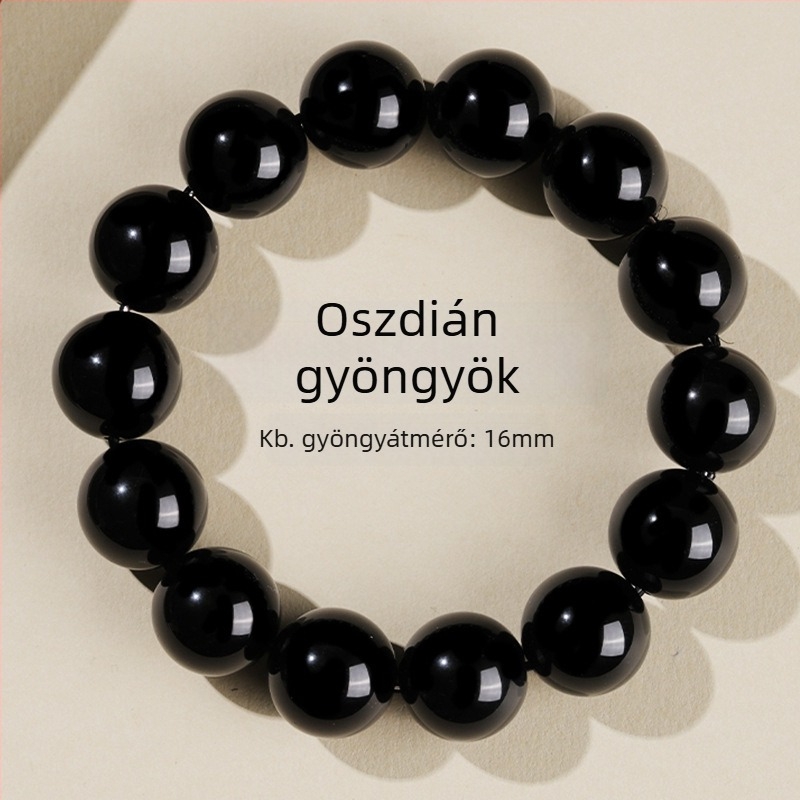 Obszidián karkötő, kézzel készített gyöngyök, uniszex, gömb alak, új kínai stílus