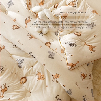 All-season szójarost töltetű paplan – kötött pamut anyag, 3,5–4 kg, varrott és nyomtatott, gyerekeknek