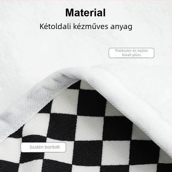 Hajat szárító turbán, kockás mintázat, dupla él, vastított, korall plüss, 120–139 g