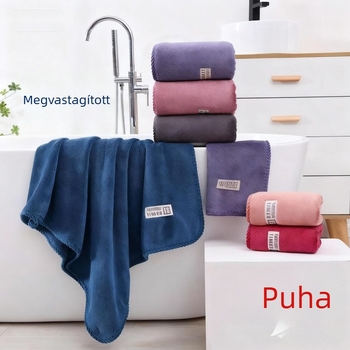 Koral fleece törölköző készlet vastag bordázott éllel, puha nedvszívó fürdőlepedők