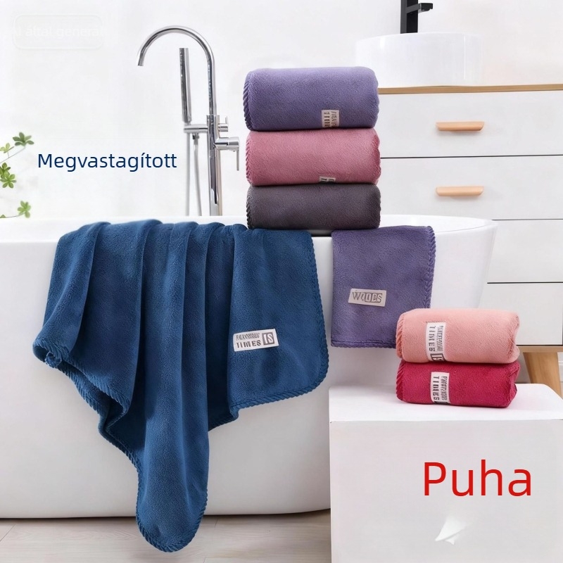 Koral fleece törölköző készlet vastag bordázott éllel, puha nedvszívó fürdőlepedők