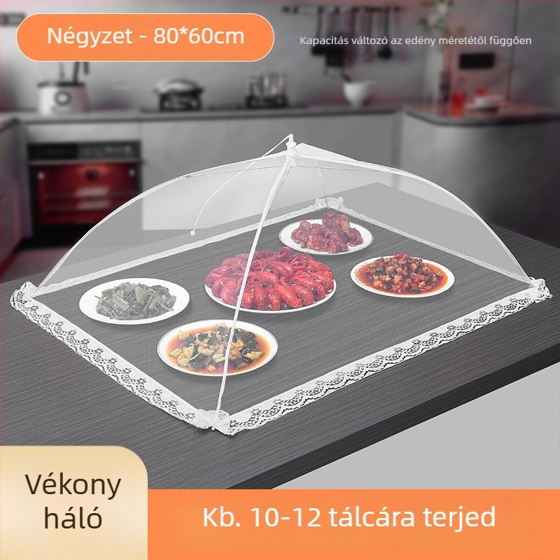 Összecsukható ételtakaró hálós-fém szerkezettel — legyek elleni, többfunkciós, modern dizájn