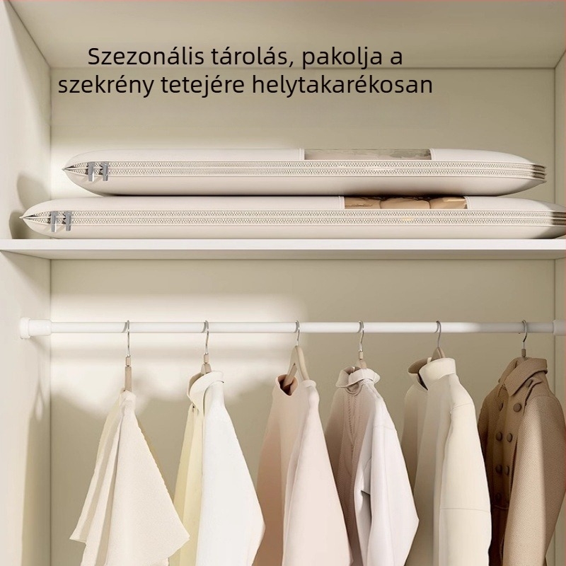 Szezonális átlátszó ruhatartó táska, por- és nedvességvédelmet biztosít, ruhák felakasztásához