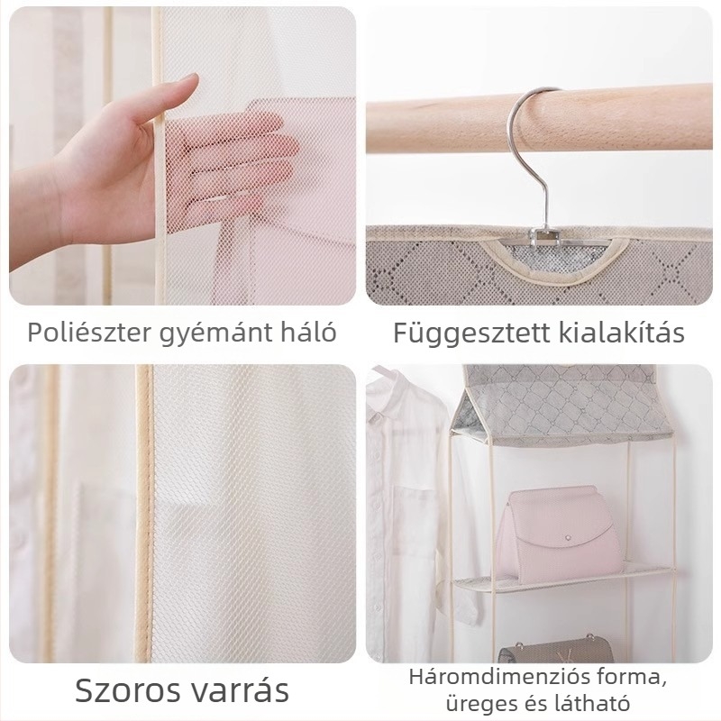 Függő tároló táska, több rétegű, nem szövött anyagból, Q-95 modell, egyszerű és modern, háromdimenziós kialakítás, hálószoba tároláshoz