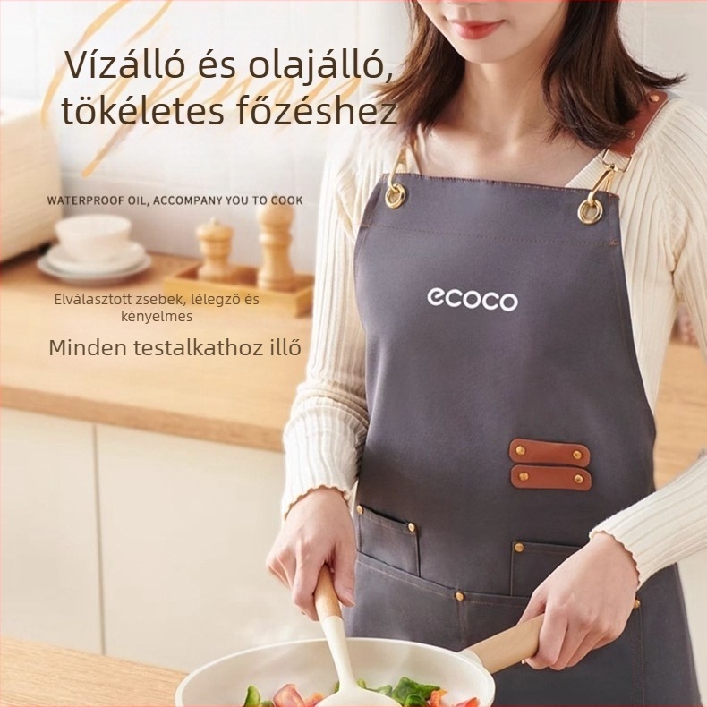 Ujjatlan kötény, vízálló, poliészter, modern minimalista stílus