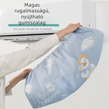 PEVA klímaberendezés védőhuzat teljes lefedéssel, beltéri falra szerelhető, por- és vízálló, 95×20×31 cm, 1–1,5 HP-nek megfelelő, friss minimalistikus stílus