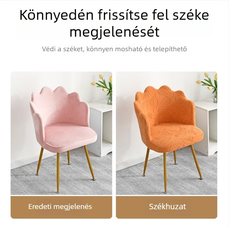  Univerzális székfedő, ívelt kialakítás, virágszirm mintázat, elasztikus, smink/manikűr székre, 2024 új modell