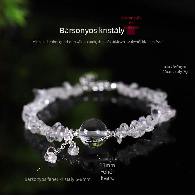 Faceted kristály karkötő – kézzel készített, Only márka, nőies stílus, természet ihletésű, friss és édes, utazási emlék ajándék
