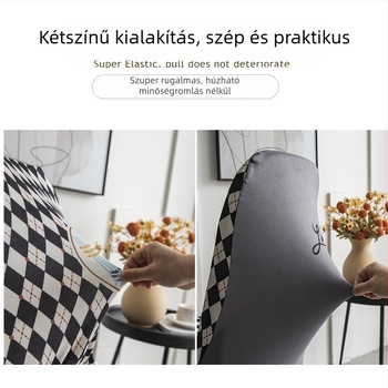 Ívelt étkezőszék-huzat beépített háttámlával, luxus megjelenésű, rugalmas illeszkedés, teljes fedettség, porvédő, tej selyem anyag