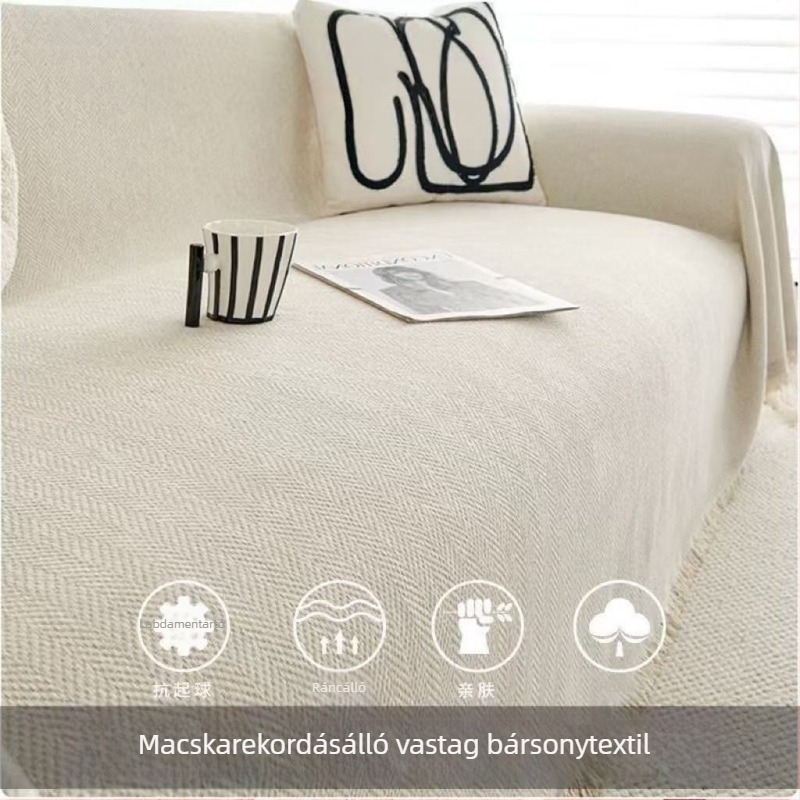 Chenille kanapévédő, univerzális, egy darabos teljes lefedés, macskakarcolás elleni védelem, minden évszakban, letisztult stílus