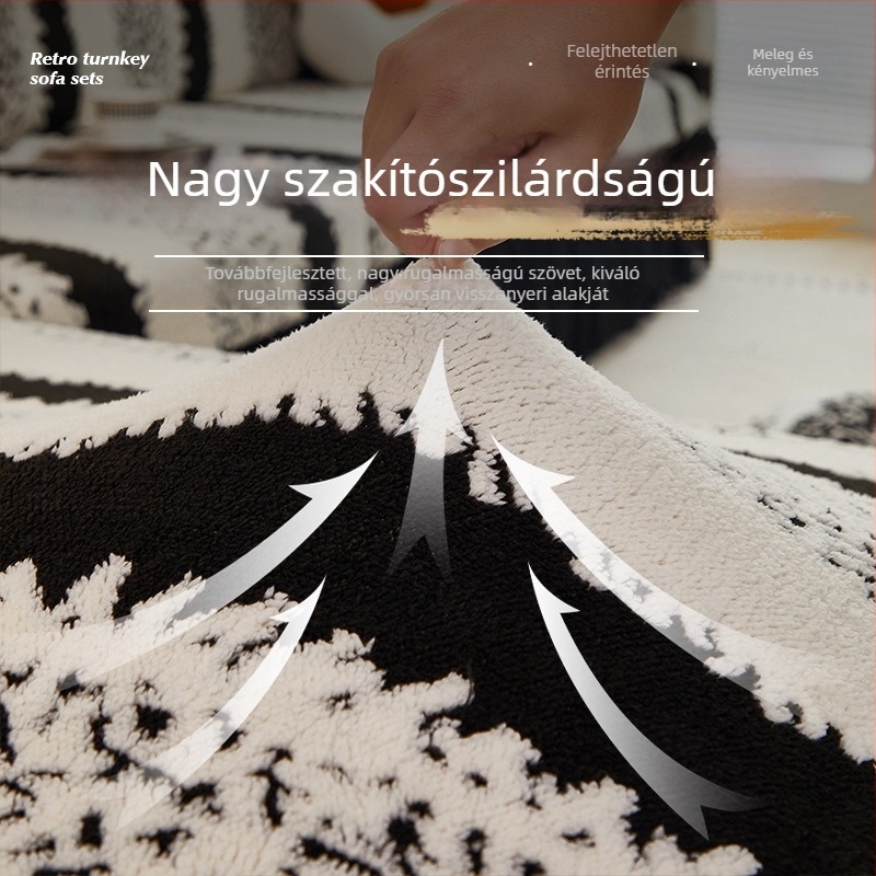 Rugalmas plüss kanapévédő, teljes lefedettség, univerzális, egy darabból álló kivitel, téli meleg, vastag anyag, csúszásmentes, régi bőr kanapéhoz