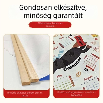 December Link 10: Újévi naptár falikép, karikatúra stílusú gobelin (60)