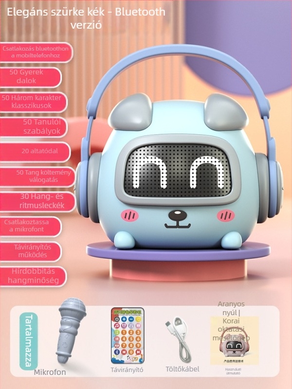 Gyermekek intelligens korai oktatási mesemondó gép — Bluetooth, távirányító, újratölthető, zenelejátszás; műanyag test; 0–3 éveseknek
