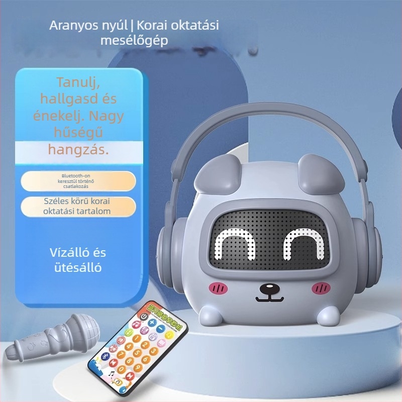 Gyermekek intelligens korai oktatási mesemondó gép — Bluetooth, távirányító, újratölthető, zenelejátszás; műanyag test; 0–3 éveseknek