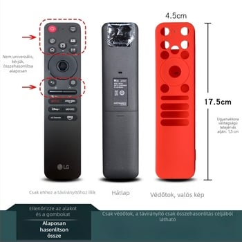 LG MR25GA távirányító védőtok – szilikon, ütéscsillapító, leesés elleni, karcolás elleni, megvastagodott