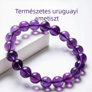 Ametiszt karkötő – csiszolás és polírozás, eredeti dizájn, gyümölcs alakú, nőknek