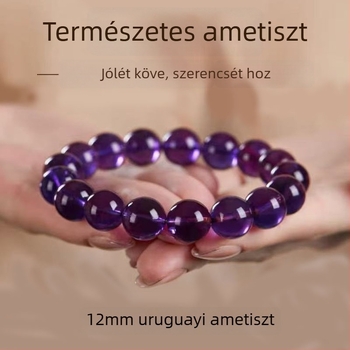 Ametiszt karkötő – csiszolás és polírozás, eredeti dizájn, gyümölcs alakú, nőknek